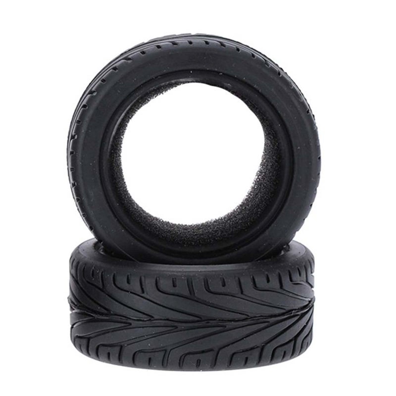 LAFEINA 1/10 RC On-Road Car Tyres, 65mm Rubber RC Tire for 1/10 HSP Tamiya HPI Kyosho RC On Road Run-flating Car (Black) - Image 3